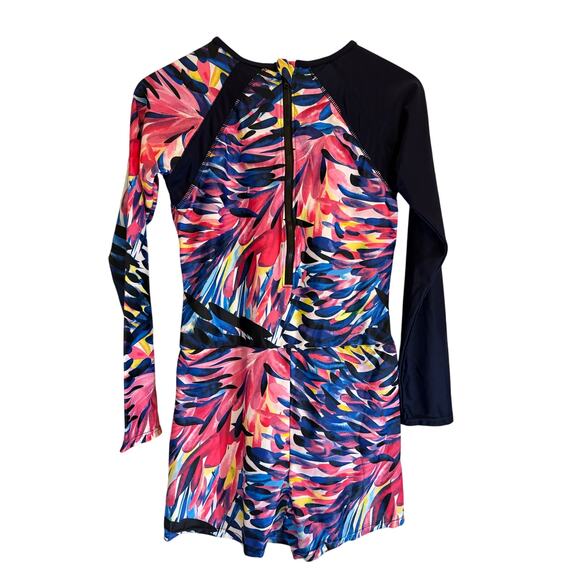 NEW | AONIHUA Swimsuit Bodysuit Long Sleeve Shorts Surf Resort NWT | XL - Picture 2 of 6